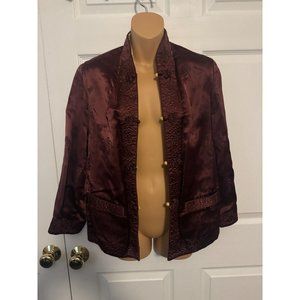 Vintage Reversible Satin Mandarin Jacket Women's Size S